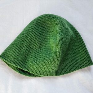 Nordstrom Green Wool Cashmere Ribbed Beanie Hat One Size